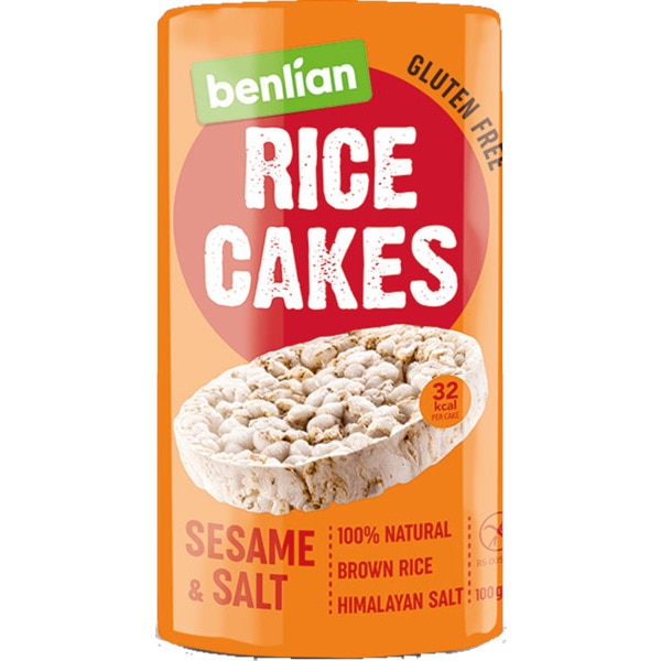 Tortas de Arroz com Sésamo e Sal sem Glúten embalagem 100 g
