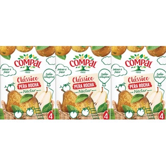 Néctar Pera Rocha Clássico Pack 3 embalagem 200 ml cl - Compal