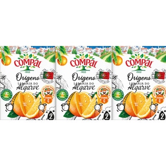 Néctar Laranja do Algarve Origens Pack 3 embalagem 200 ml cl - Compal