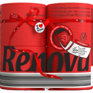 Papel Higiénico Vermelho embalagem 4 unidades - Renova