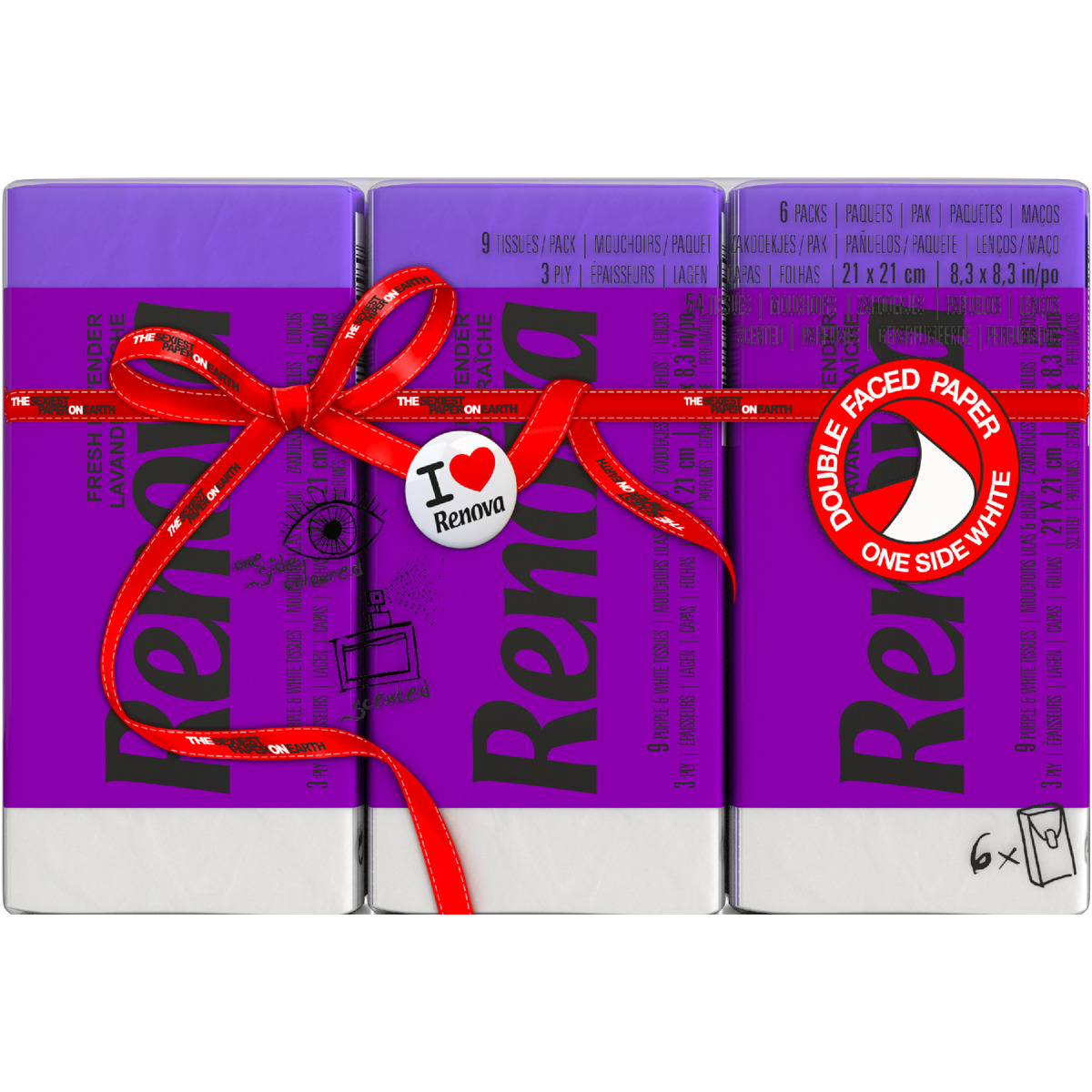 Lenços de Bolso Purple embalagem 6 unidades