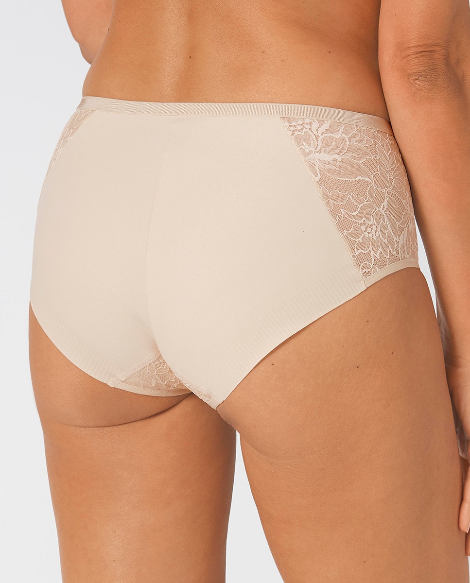 Cueca alta Amourette Charm com renda Creme-2