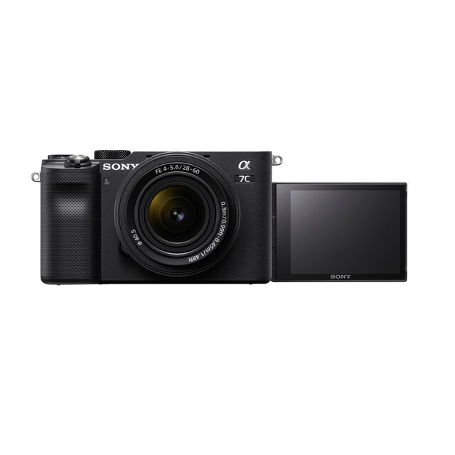 Imagen 0 de Sony Alpha 7C cámara Evil Full Frame con objetivo zoom de 28-60mm y sensor CMOS Exmor R de fotograma completo de 24,2 MP. Vídeos 4K(ILCE7CLB.CEC)