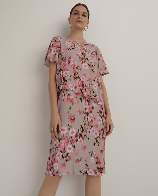 Vestido De Flores Con Capas Woman El Corte Inglés El Corte Inglés