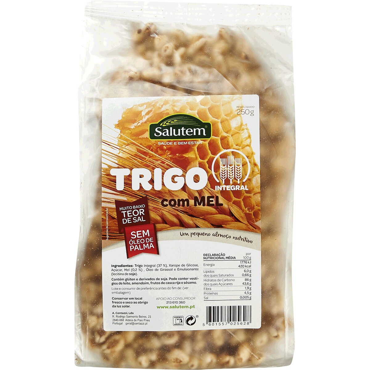 Trigo Integral com Mel embalagem 250 g