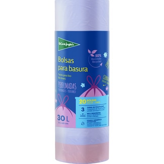 bolsas de basura con autocierre perfumada 55x60 30 litros rollo 20 unidades - El Corte Ingles