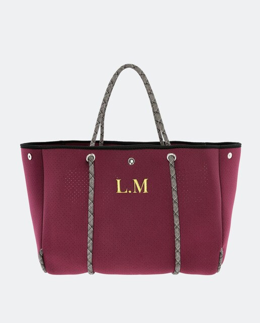 Bolso shopper grande Vanylu de neopreno en granate con asas animal print ·  Vanylu · El Corte Inglés