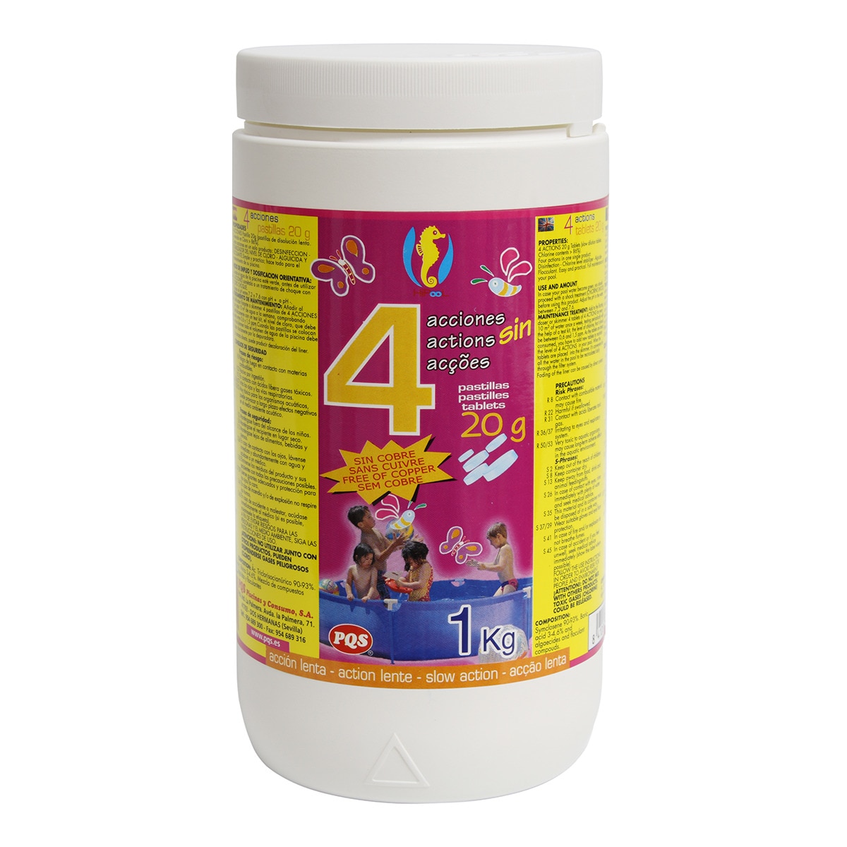 Cloro Pastillas 4 Acciones 1 kg Blanco-1