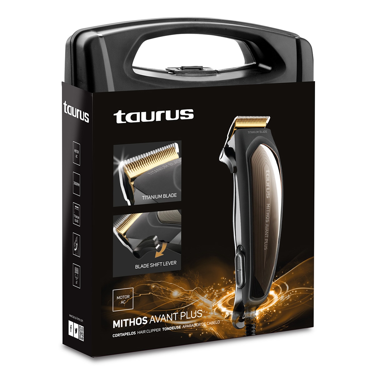Cortapelos Taurus Mithos Avant Plus con cuchillas de titanio 11