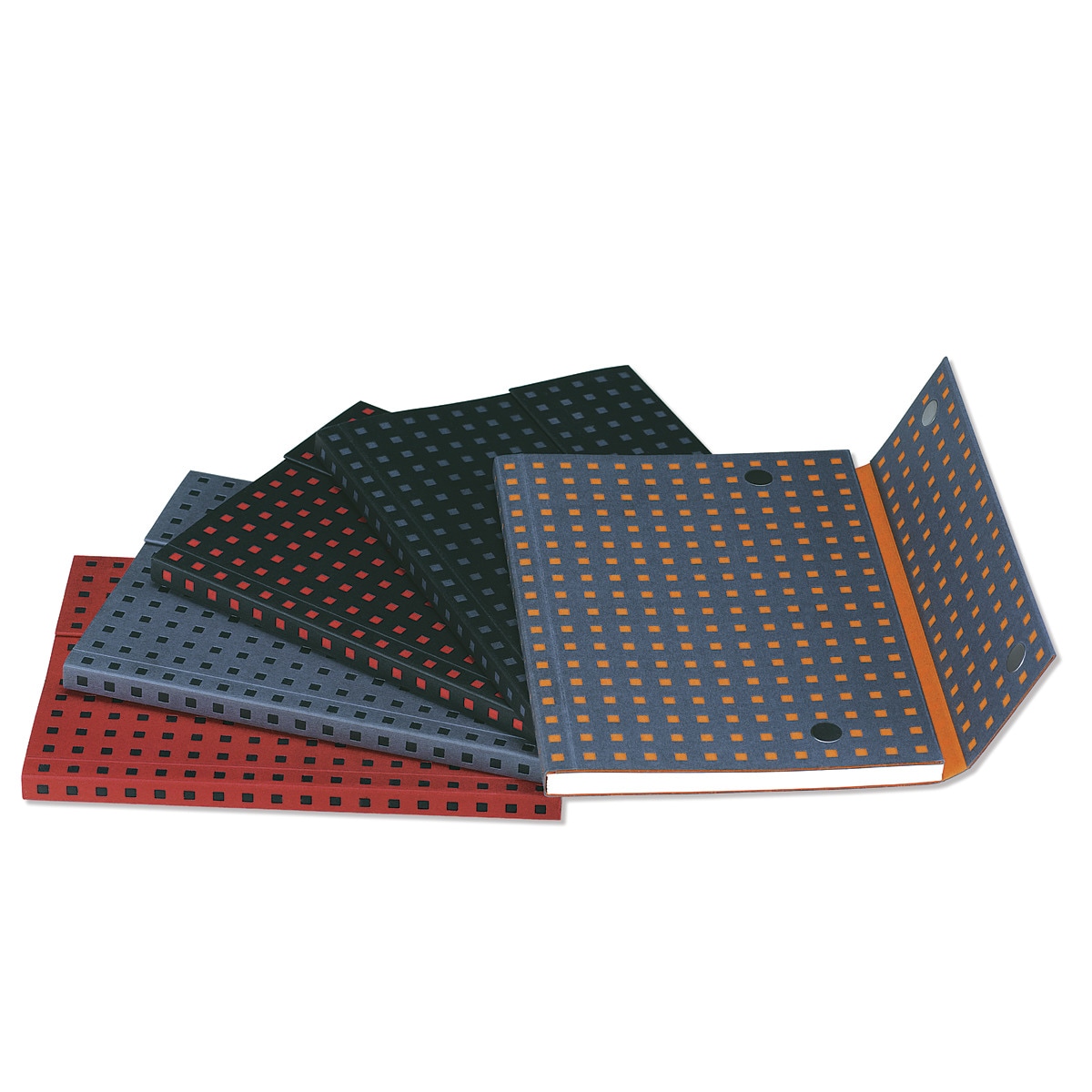 Bloco de linhas A4 Quadrado cinzento e laranja Cinzento / Laranja-2