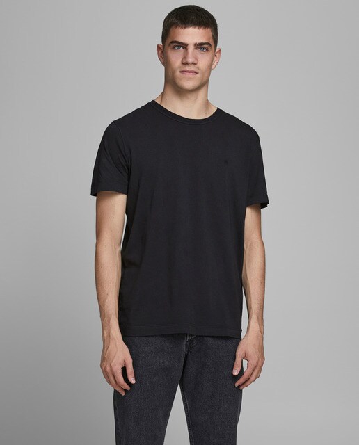 Camiseta de hombre negra de manga corta · Jack \u0026 Jones · El Corte Inglés