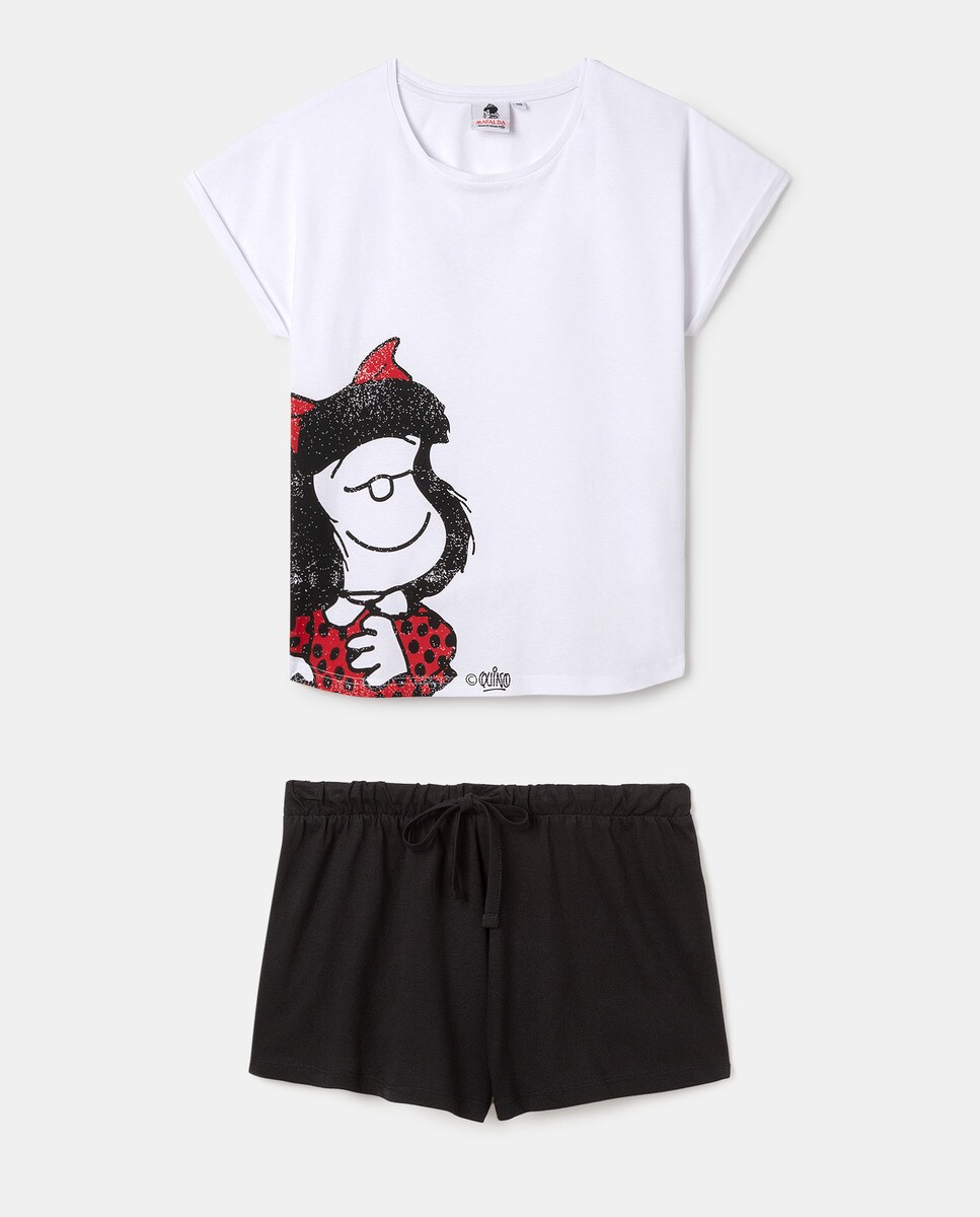 Pijama Completo Algod n Corto De Mujer Mafalda Easy Wear Intimo El 