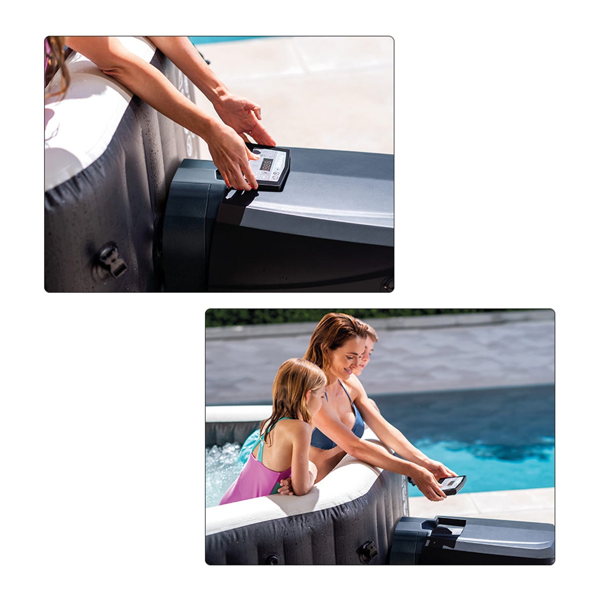 Spa Hinchable PureSpa Deluxe Ø 218 x 71 cm Negro-9