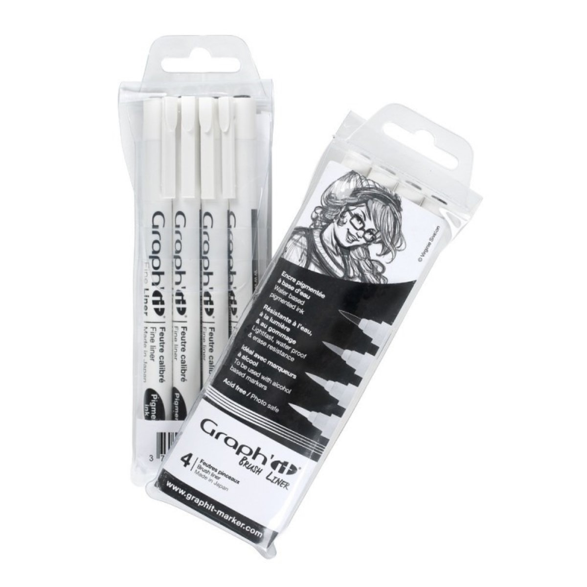 Pack de 4 Brush Liners em Tons Cinzentos GRAPH'IT 1