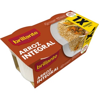 arroz integral cocido para guarnición pack 2 envases 200 g - Brillante