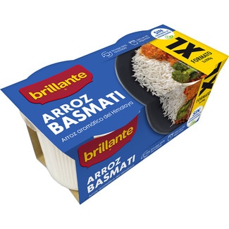 arroz basmati cocido aromático del Himalaya para guarnición pack 2 envases 200 g - Brillante