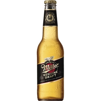 cerveza rubia estadounidense tipo Lager botella 33 cl - Miller Genuine Draft