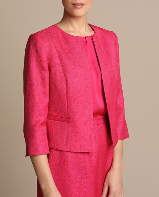 Imagen 0 de Chaqueta de mujer con cuello redondo y cierre delantero