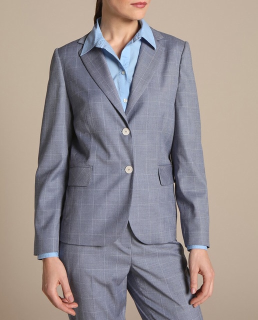 Imagen 0 de Blazer de mujer en color azul con cuadros