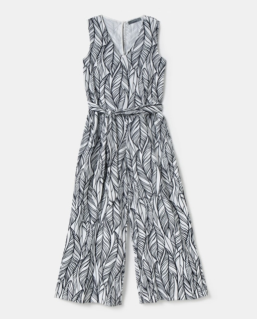 Imagen 0 de Mono largo de mujer con estampado de hojas