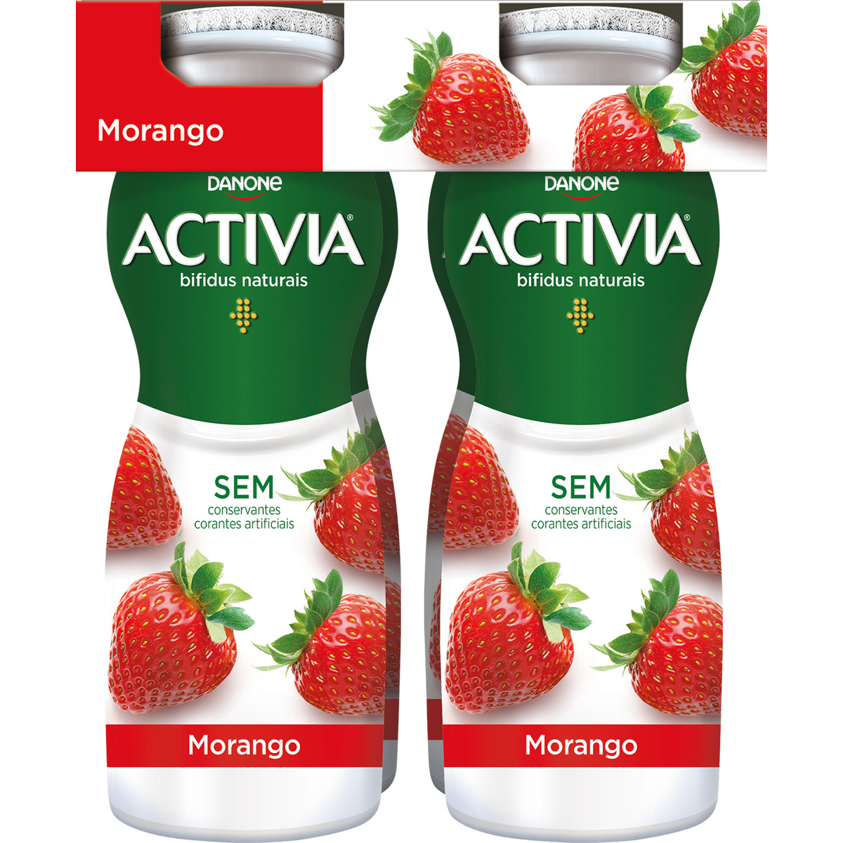 Bifidus Líquido de Morango Pack 4 unidades embalagem 160 g