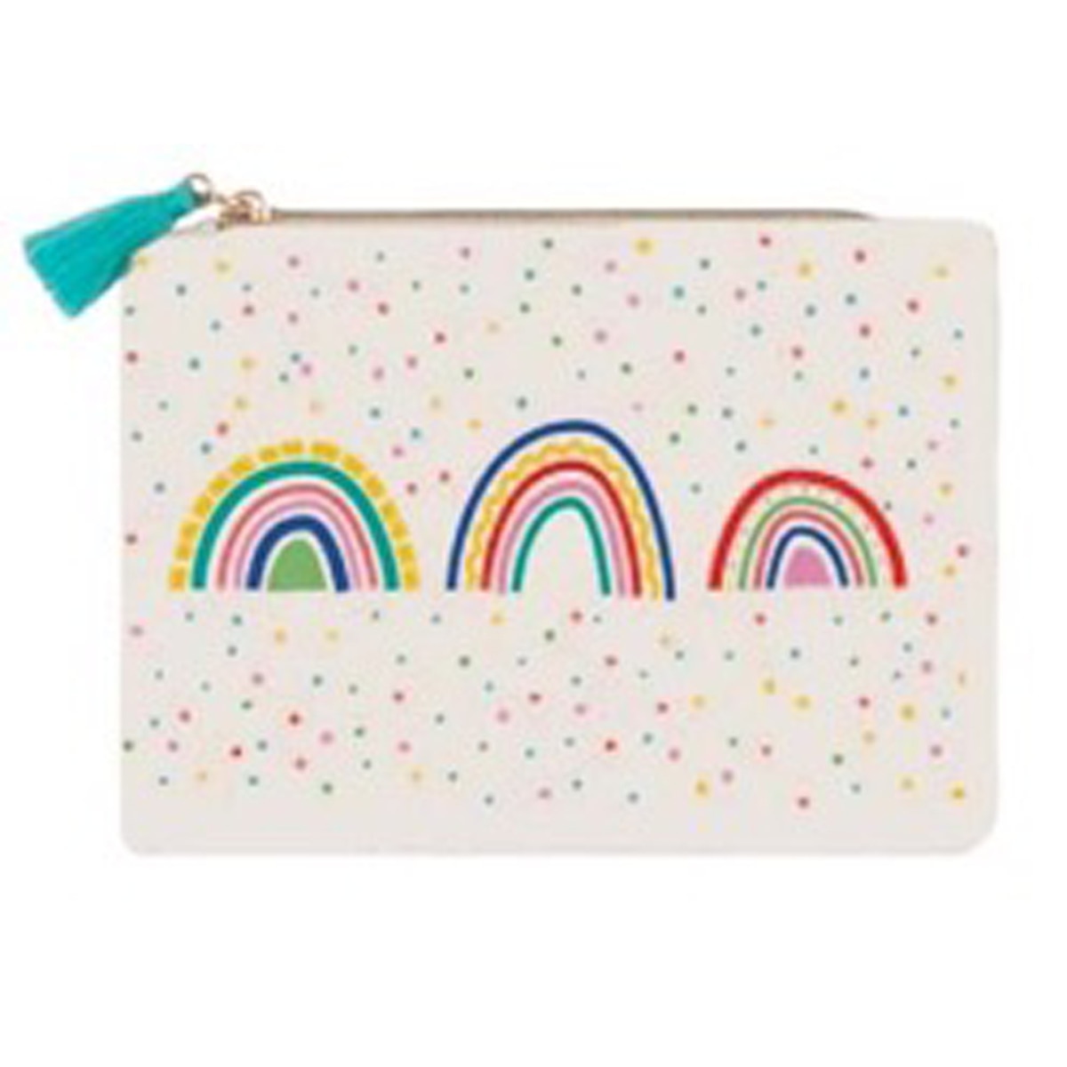 Porta-moedas de algodão Imagem Arco-íris branco Branco-1