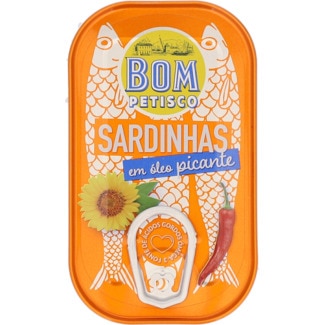 Sardinhas em Óleo Picante lata 120 g - Bom Petisco