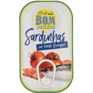 Sardinhas em Tomate Biológico lata 120 g - Bom Petisco