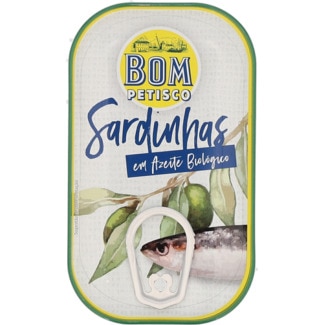 Sardinhas em Azeite Biológico lata 120 g - Bom Petisco