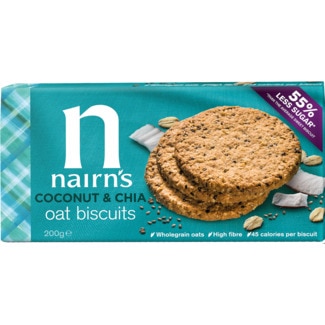 Bolachas de Aveia com Pepitas de Coco e Chia embalagem 200 g - Nairn's