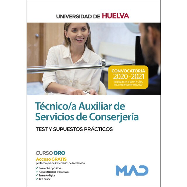 Imagen 0 de Técnico/a Auxiliar de Servicios de Conserjería de la Universidad de Huelva. Test y supuestos prácticos