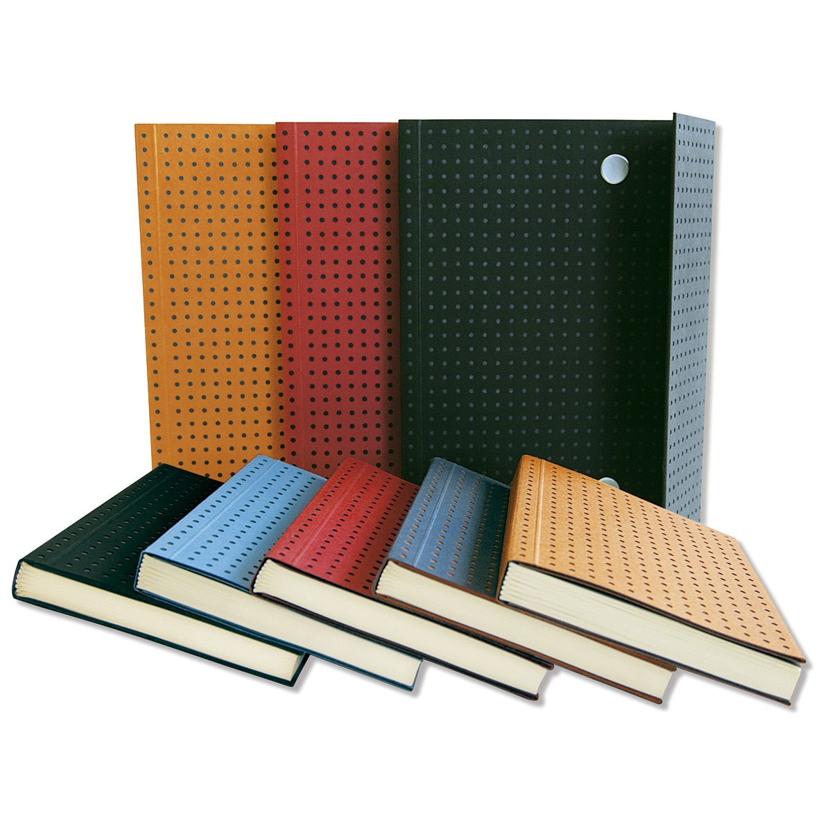 Libreta Lisa A7 Circulo Paper-Oh Naranja sobre Gris 3