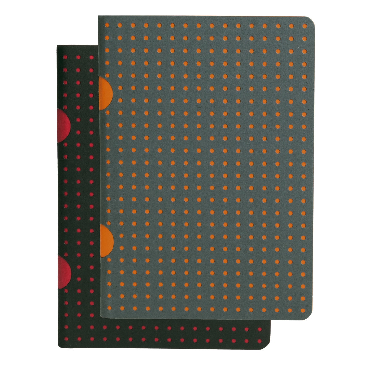 Bloco liso B7 Cahier Círculo preto sobre vermelho / cinzento sobre laranja 1