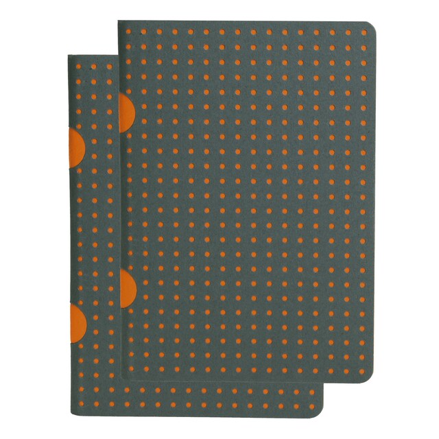 Imagen 0 de Pack 2 Libretas Rayadas B7 Cahier Circulo Paper-Oh Gris sobre Naranja