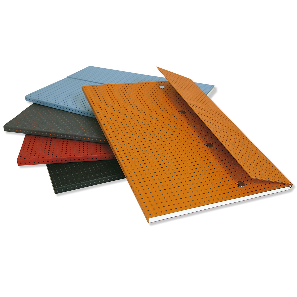 Bloco liso A4 Círculo cinzento sobre laranja Cinzento / Laranja-2