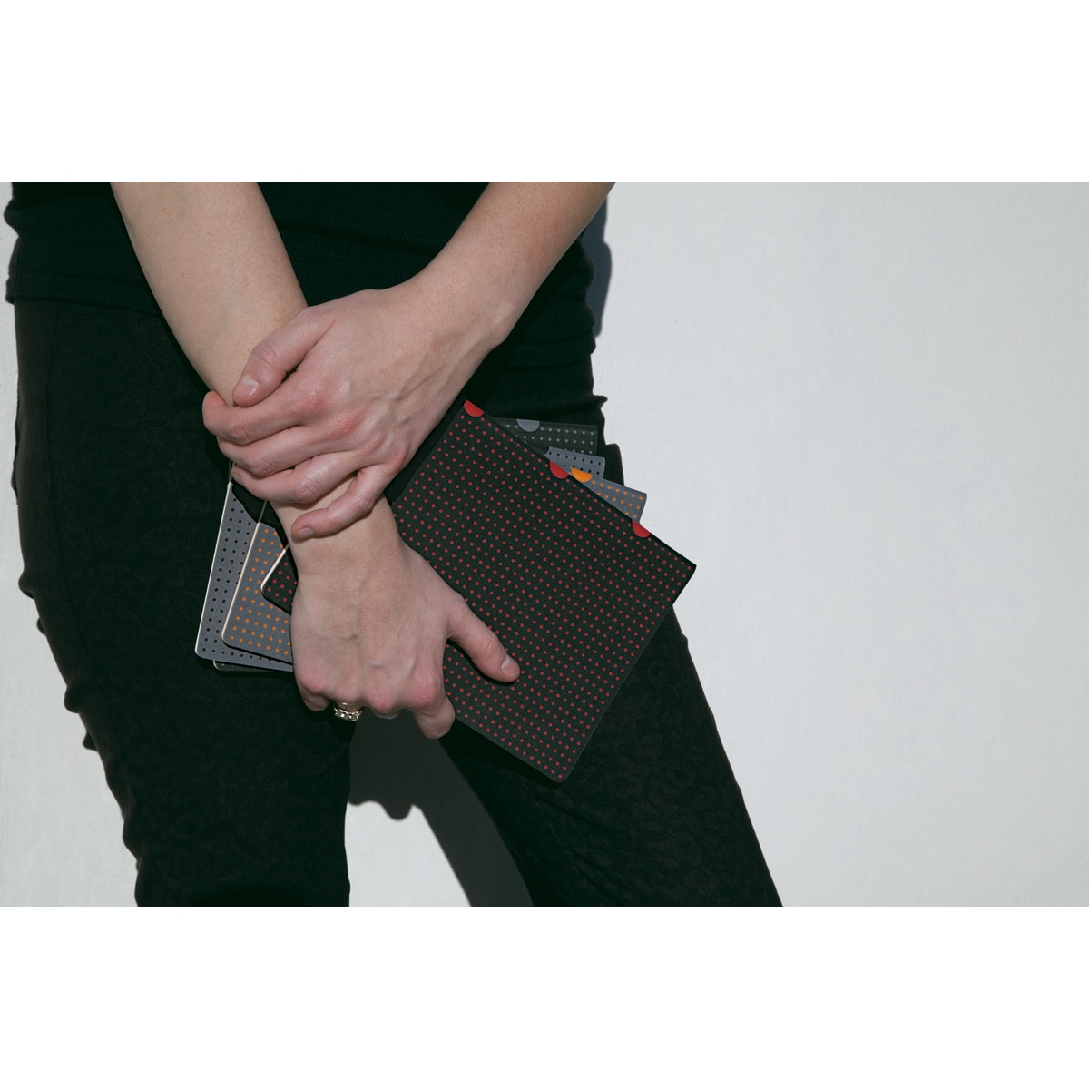 Pack de 2 blocos lisos A5 Cahier Círculo preto sobre vermelho Preto / Vermelho-3