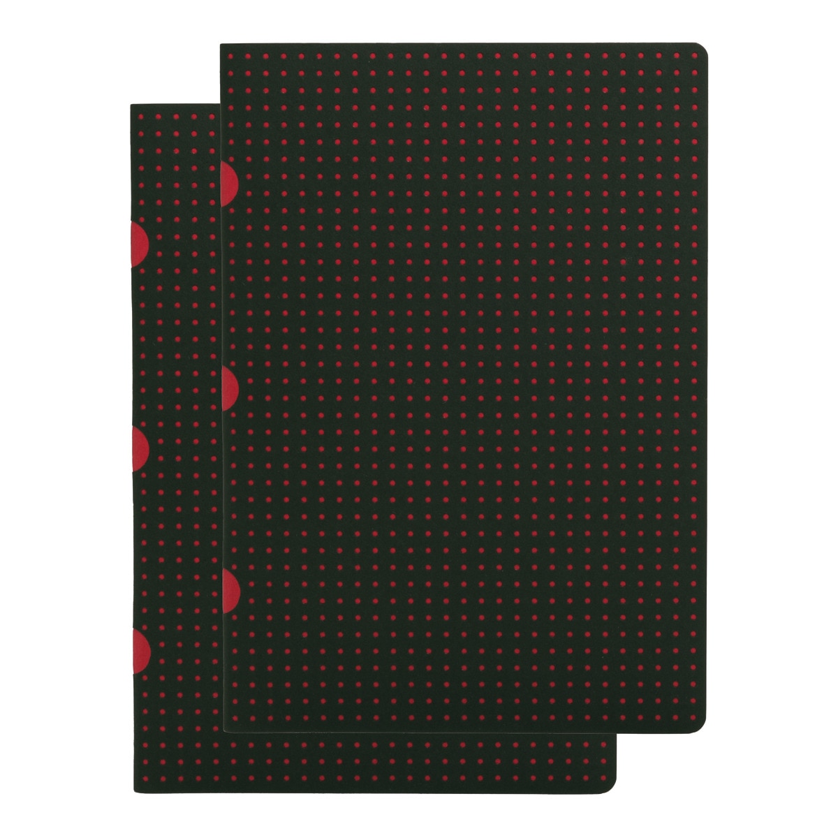 Pack de 2 blocos lisos A5 Cahier Círculo preto sobre vermelho Preto / Vermelho-1