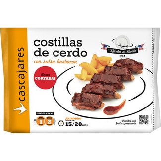 costillas de cerdo con salsa barbacoa sin gluten 1-2 raciones envase 550 g - Cascajares