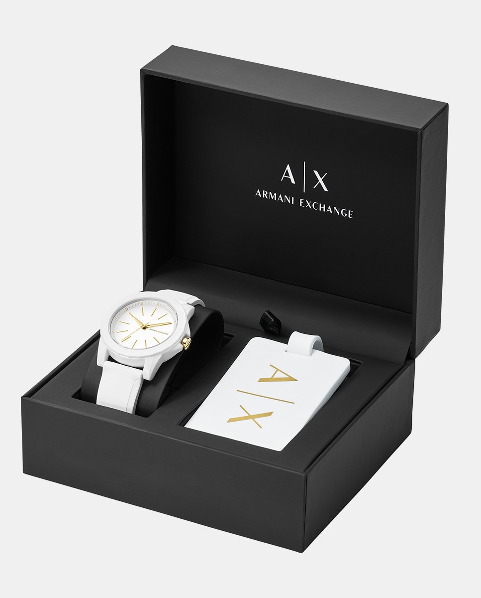 Reloj de mujer Armani Exchange Lady Banks AX7126 de silicona blanco Blanco-2