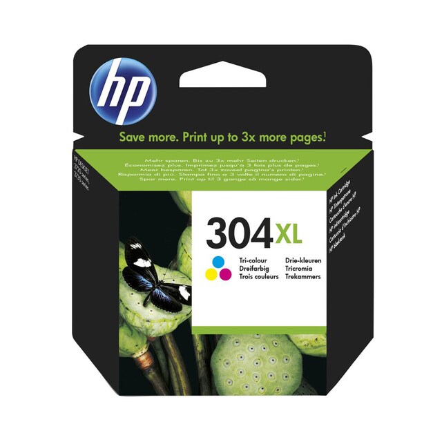 Imagen 0 de Cartucho de tinta original HP 304 XL tricolor (N9K07AE) Sin blister