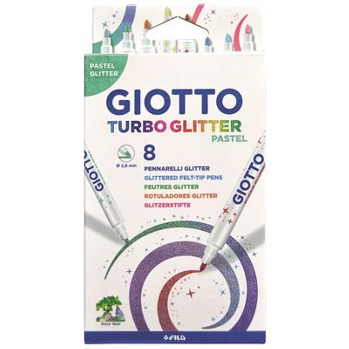 Imagem 0 de Conjunto 8 Marcadores Turbo Glitter Pastel Giotto