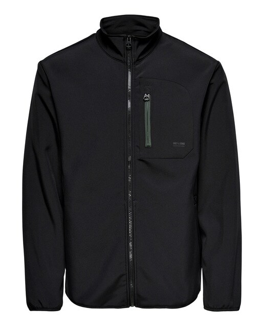 Cazadora de hombre de tejido Softshell negra · Only \u0026 Sons · El Corte Inglés