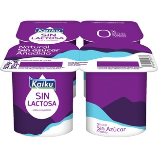 sin lactosa natural sin azúcar añadido pack 4 unidades 125 g - Kaiku