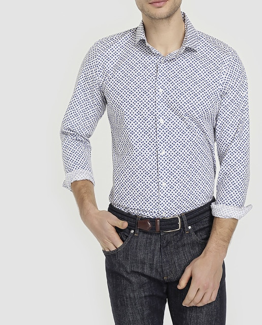 Imagen 0 de Camisa de hombre Black Emidio Tucci slim estampada azul