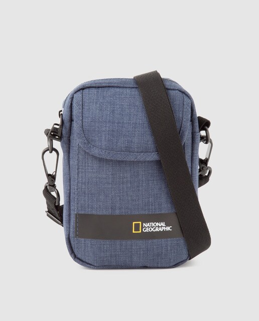 Bandolera de hombre National Geographic con un compartimento en color azul  denim · National Geographic · El Corte Inglés