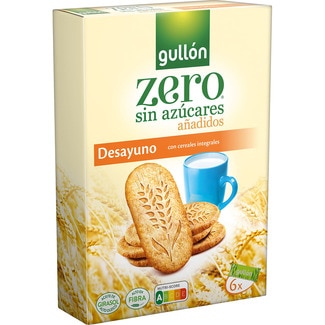 galletas de desayuno con cereales integrales sin azúcares añadidos paquete 216 g en 6 bolsitas individuales - Gullon Zero