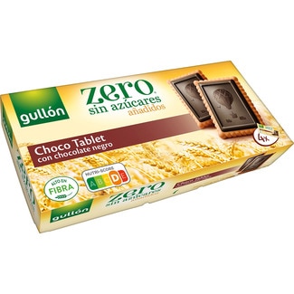 galletas con tableta de chocolate negro negro sin azúcares añadidos estuche 150 g - Gullon Zero
