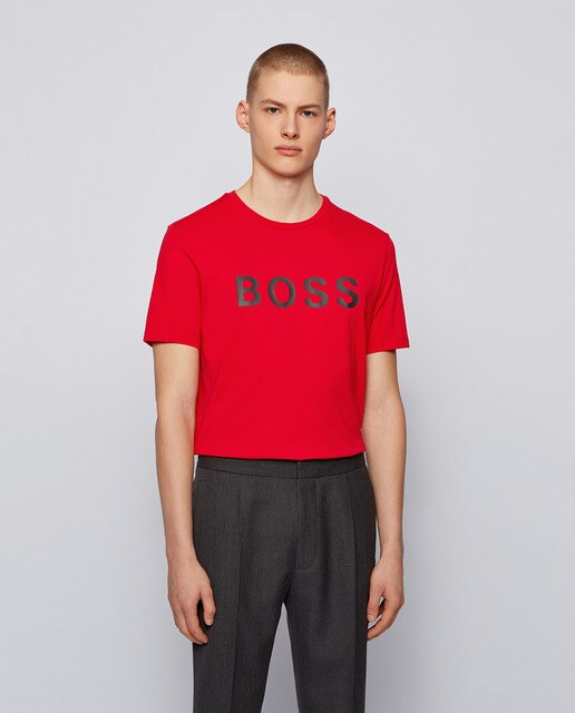 Camiseta de hombre con logo en mezcla de puro algodón · Boss · El Corte  Inglés