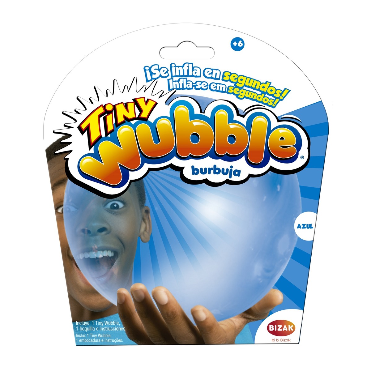 Bizak Wubble Super Bubble – Opblaasbare Bal, Tot 75 Cm, Zelfdichtend Ventiel, Blauw/roze, Voor Uren Speelplezier