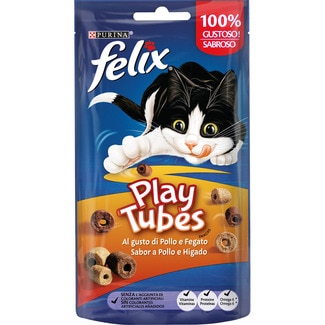 Play Tubes snacks para gatos con pollo e hígado envase 50 g - Felix